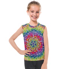 Rainbow Mushroom Mandala Kids  Mesh Tank Top