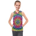 Rainbow Mushroom Mandala Kids  Sleeveless Hoodie View1