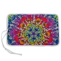 Rainbow Mushroom Mandala Pen Storage Case (m)