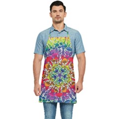 Rainbow Mushroom Mandala Kitchen Apron by steampunkbabygirl