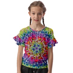 Rainbow Mushroom Mandala Kids  Cut Out Flutter Sleeves