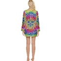 Rainbow Mushroom Mandala Long Sleeve Satin Robe View2