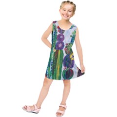 Rainbow Cactus Shirt Kids  Tunic Dress by steampunkbabygirl