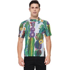 Rainbow Cactus Shirt Men s Short Sleeve Rash Guard