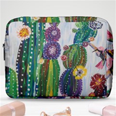 Rainbow Cactus Shirt Make Up Pouch (large) by steampunkbabygirl