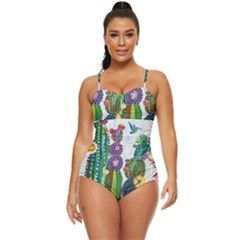 Rainbow Cactus Shirt Retro Full Coverage Swimsuit by steampunkbabygirl