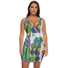 Rainbow Cactus Shirt Draped Bodycon Dress