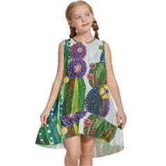 Rainbow Cactus Shirt Kids  Frill Swing Dress