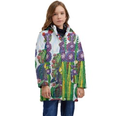 Rainbow Cactus Shirt Kid s Hooded Longline Puffer Jacket