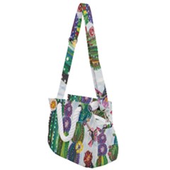 Rainbow Cactus Shirt Rope Handles Shoulder Strap Bag by steampunkbabygirl