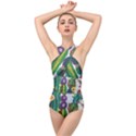 Rainbow Cactus Shirt Cross Front Low Back Swimsuit View1