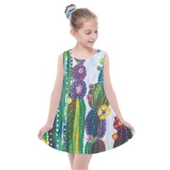 Rainbow Cactus Shirt Kids  Summer Dress by steampunkbabygirl