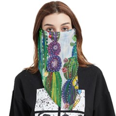 Rainbow Cactus Shirt Face Covering Bandana (triangle)