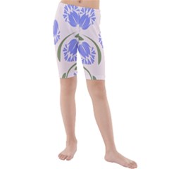 Folk Flowers Print Floral Pattern Ethnic Art Kids  Mid Length Swim Shorts by Eskimos