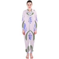 Folk Flowers Print Floral Pattern Ethnic Art Hooded Jumpsuit (ladies) by Eskimos