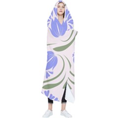 Folk Flowers Print Floral Pattern Ethnic Art Wearable Blanket by Eskimos