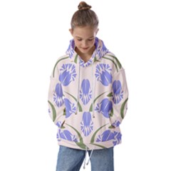 Folk Flowers Print Floral Pattern Ethnic Art Kids  Oversized Hoodie