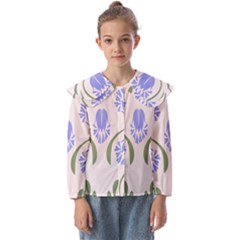 Folk Flowers Print Floral Pattern Ethnic Art Kids  Peter Pan Collar Blouse