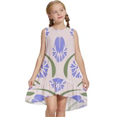 Folk Flowers Print Floral Pattern Ethnic Art Kids  Frill Swing Dress