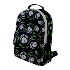 Folk Flowers Print Floral Pattern Ethnic Art Flap Pocket Backpack (large) by Eskimos