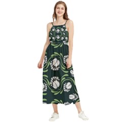 Folk Flowers Print Floral Pattern Ethnic Art Boho Sleeveless Summer Dress by Eskimos