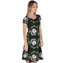 Folk flowers print Floral pattern Ethnic art Classic Short Sleeve Dress View3