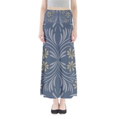 Folk Flowers Print Floral Pattern Ethnic Art Full Length Maxi Skirt by Eskimos