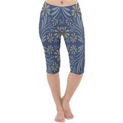 Folk Flowers Print Floral Pattern Ethnic Art Lightweight Velour Cropped Yoga Leggings by Eskimos