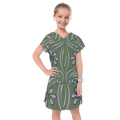 Folk Flowers Print Floral Pattern Ethnic Art Kids  Drop Waist Dress by Eskimos