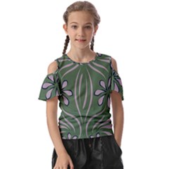 Folk Flowers Print Floral Pattern Ethnic Art Kids  Butterfly Cutout Tee