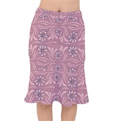 Folk Flowers Print Floral Pattern Ethnic Art Short Mermaid Skirt by Eskimos