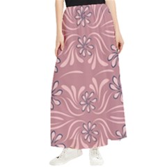 Folk Flowers Print Floral Pattern Ethnic Art Maxi Chiffon Skirt by Eskimos