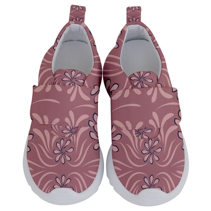 Folk flowers print Floral pattern Ethnic art Kids  Velcro No Lace Shoes