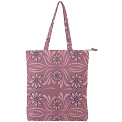 Folk Flowers Print Floral Pattern Ethnic Art Double Zip Up Tote Bag by Eskimos