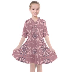 Folk Flowers Print Floral Pattern Ethnic Art Kids  All Frills Chiffon Dress