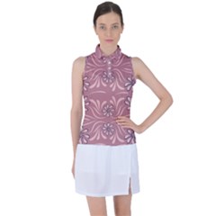 Folk Flowers Print Floral Pattern Ethnic Art Women s Sleeveless Polo Tee