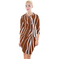 Wooden Texture Vector Background Quarter Sleeve Hood Bodycon Dress by Eskimos