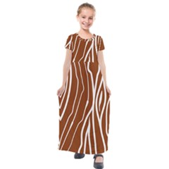 Wooden Texture Vector Background Kids  Short Sleeve Maxi Dress by Eskimos