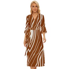 Wooden Texture Vector Background Midsummer Wrap Dress