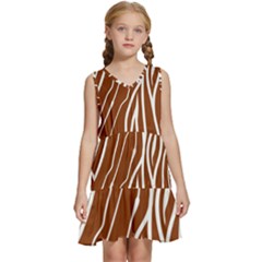 Wooden Texture Vector Background Kids  Sleeveless Tiered Mini Dress