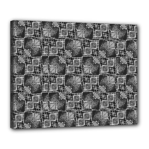 Black And Grey Rocky Geometric Pattern Design Canvas 20  X 16  (stretched)