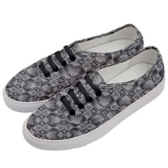 Black And Grey Rocky Geometric Pattern Design Women s Classic Low Top Sneakers