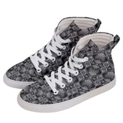 Black And Grey Rocky Geometric Pattern Design Men s Hi-top Skate Sneakers by dflcprintsclothing