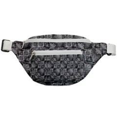 Black And Grey Rocky Geometric Pattern Design Fanny Pack by dflcprintsclothing