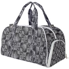 Black And Grey Rocky Geometric Pattern Design Burner Gym Duffel Bag by dflcprintsclothing