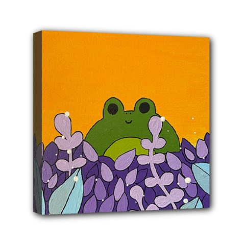 Froggie Mini Canvas 6  X 6  (stretched) by steampunkbabygirl