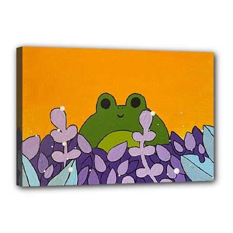 Froggie Canvas 18  X 12  (stretched) by steampunkbabygirl