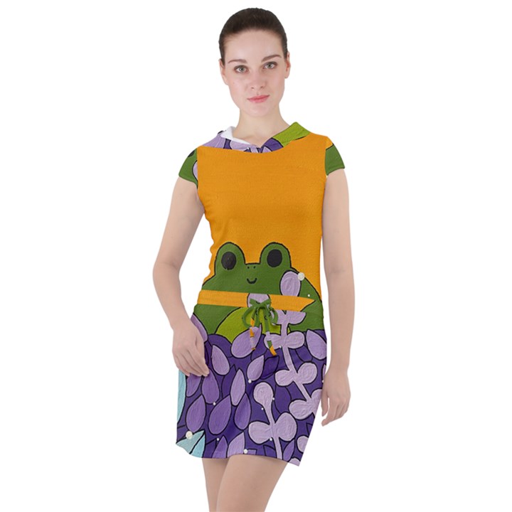 Froggie Drawstring Hooded Dress