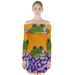 Froggie Long Sleeve Off Shoulder Dress by steampunkbabygirl