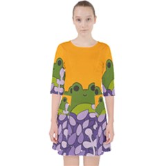 Froggie Quarter Sleeve Pocket Dress by steampunkbabygirl